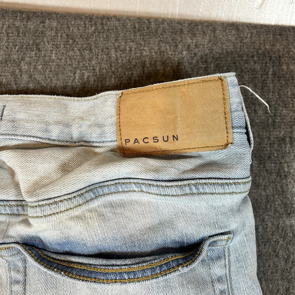 Pacsun Pants Mens 32x32 Fits 34x31 Stacked Skinny Stretch Lightwash Faded Y2K - Picture 10 of 13